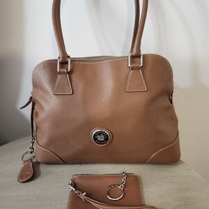 Dooney & Bourke Large Dome Zip Top Tote w/keyfob & wallet